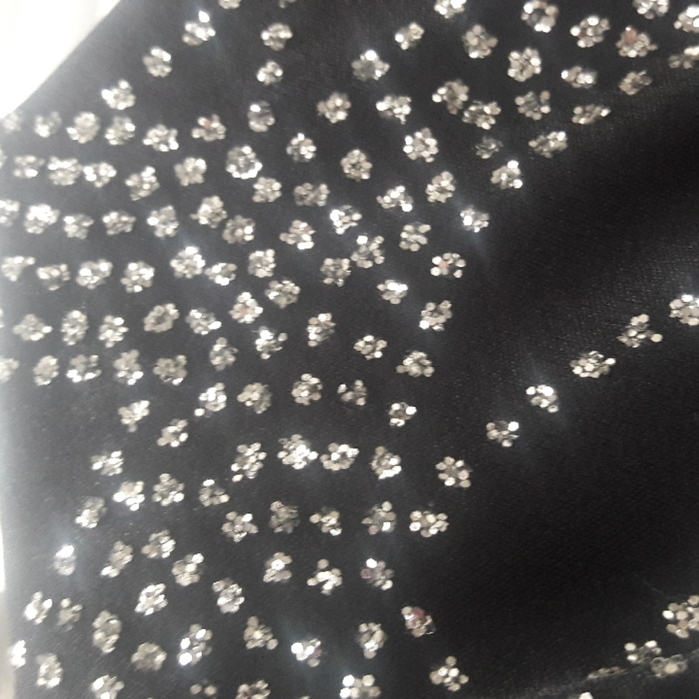 Vintage black With Silver glitter sparkly dress Made In USA Size 13/14 - Picture 9 of 13